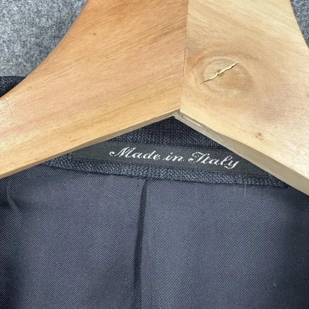 Canali Suit Jacket Mens 48‎ (58 Italy) Gray Check Super 120s Wool Made Italy